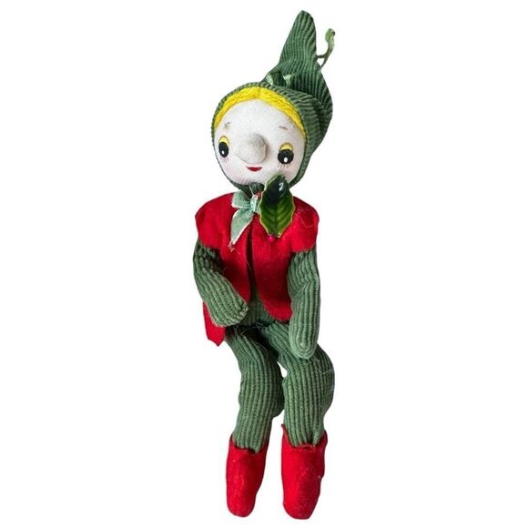 Vintage Christmas Pixie Elf for Stocking Wreath 6” JAPAN RARE 1950’s Poseable - Picture 1 of 2